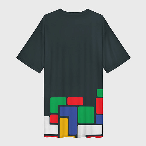 Женская длинная футболка Падающий блок тетрис / 3D-принт – фото 2