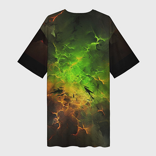 Женская длинная футболка Зеленый туман / 3D-принт – фото 2