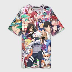 Женская длинная футболка Все персонажи аниме - первый сборник