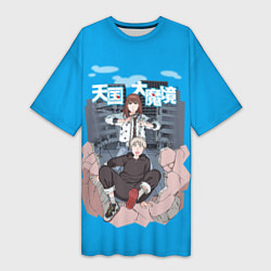 Женская длинная футболка Кируко и Мару - Великая небесная стена