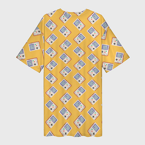 Женская длинная футболка Белая консоль Геймбой / 3D-принт – фото 2