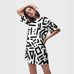 Футболка женская длинная Текстура паттерн, цвет: 3D-принт — фото 2