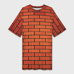 Женская длинная футболка Кирпичная стена