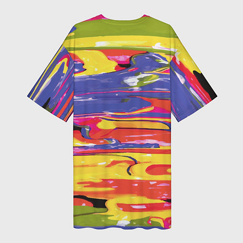Женская длинная футболка Красочный бум / 3D-принт – фото 2