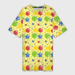 Футболка женская длинная Яркий праздник, цвет: 3D-принт