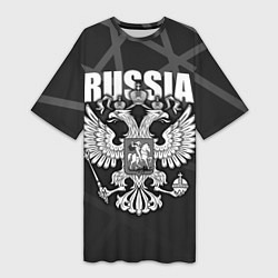 Женская длинная футболка Russia - герб РФ