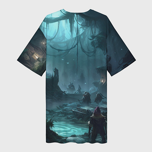 Женская длинная футболка Jinx arcane League of legends / 3D-принт – фото 2