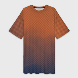 Женская длинная футболка Оранжево-синий дым - Хуф и Ся