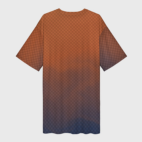 Женская длинная футболка Оранжево-синий дым - Хуф и Ся / 3D-принт – фото 2