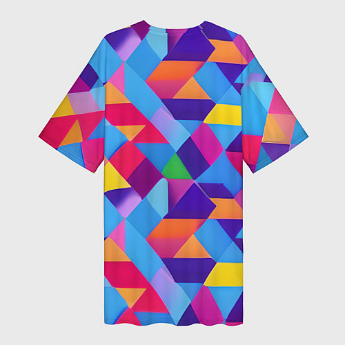 Женская длинная футболка Геометрическая абстракция красок / 3D-принт – фото 2