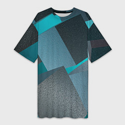 Женская длинная футболка Абстрактные ребристые кубы