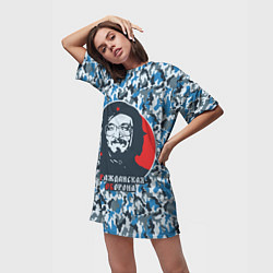 Футболка женская длинная Егор Летов - Че Гевара, цвет: 3D-принт — фото 2