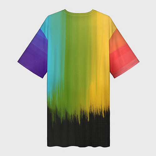 Женская длинная футболка Компания радужных друзей / 3D-принт – фото 2