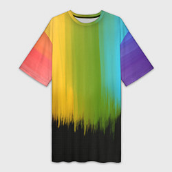 Женская длинная футболка Летняя радуга