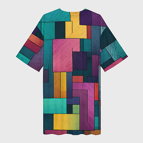 Женская длинная футболка Современные геометрические фигуры / 3D-принт – фото 2