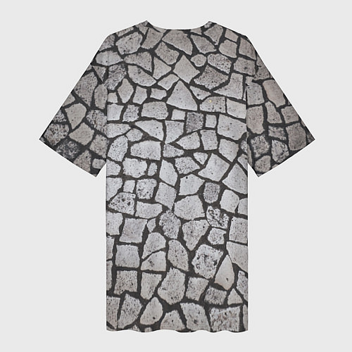 Женская длинная футболка Каменный серый паттерн / 3D-принт – фото 2