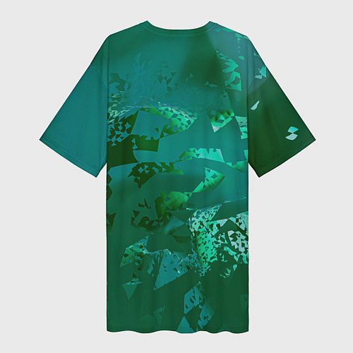 Женская длинная футболка Зелёные обрывки фигур / 3D-принт – фото 2