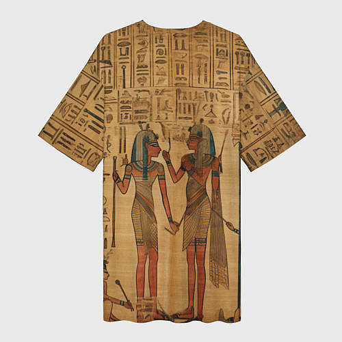 Женская длинная футболка Имитация папируса: арт нейросети / 3D-принт – фото 2