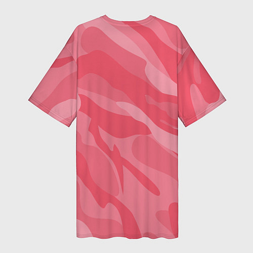 Женская длинная футболка Pink military / 3D-принт – фото 2