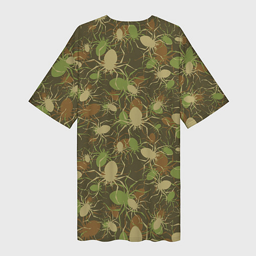 Женская длинная футболка Камуфляж из пауков / 3D-принт – фото 2