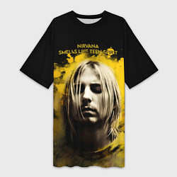 Женская длинная футболка Nirvana Graffiti