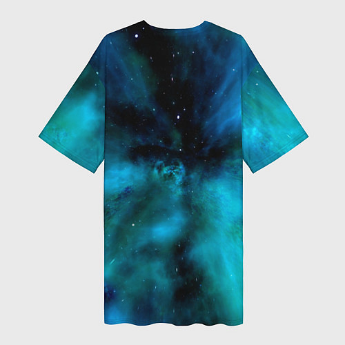 Женская длинная футболка Таджиро Комадо в космосе / 3D-принт – фото 2