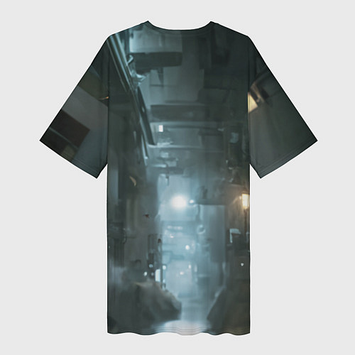 Женская длинная футболка Аска Ленгли / 3D-принт – фото 2