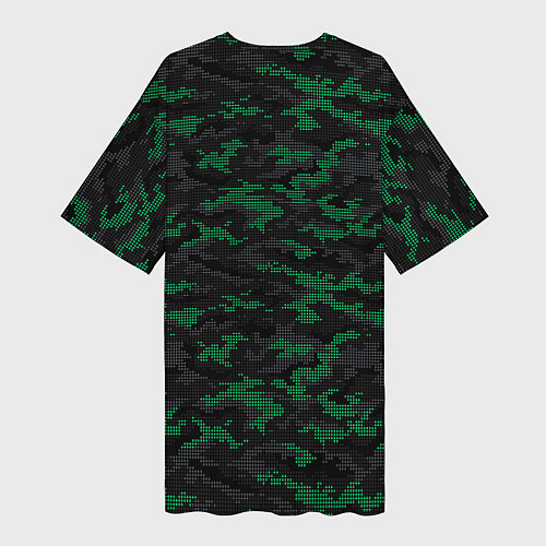 Женская длинная футболка Точечный камуфляжный узор Spot camouflage pattern / 3D-принт – фото 2