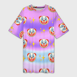 Женская длинная футболка Узор с Клоунами