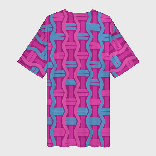 Женская длинная футболка Pink blue fantasy / 3D-принт – фото 2