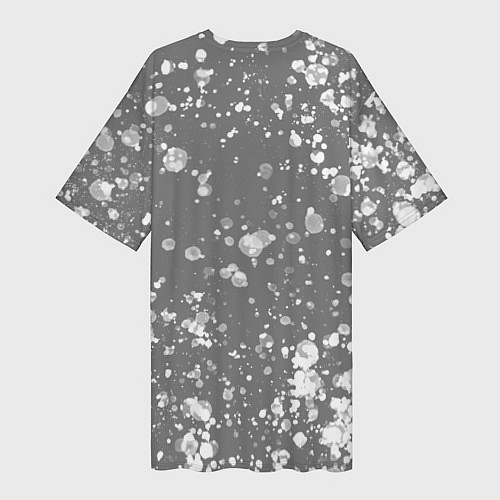 Женская длинная футболка Волчий взгляд серый / 3D-принт – фото 2