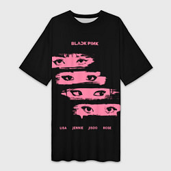 Футболка женская длинная Blackpink Eyes, цвет: 3D-принт