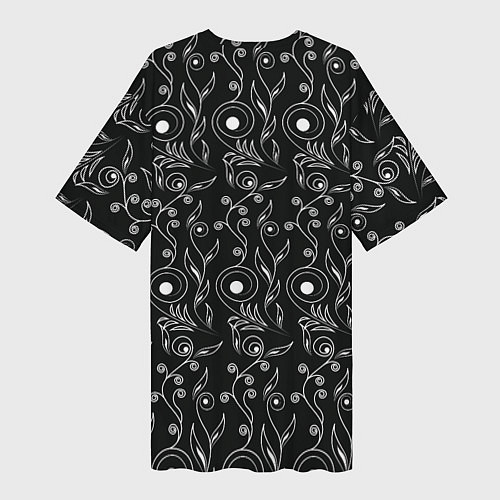 Женская длинная футболка Black style pattern / 3D-принт – фото 2