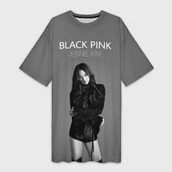 Женская длинная футболка Blackpink - Jennie Kim