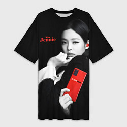 Футболка женская длинная Blackpink Jennie Smartphone, цвет: 3D-принт