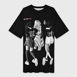 Футболка женская длинная Blackpink The girls are leaving, цвет: 3D-принт