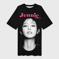 Женская длинная футболка Blackpink Jennie Portrait
