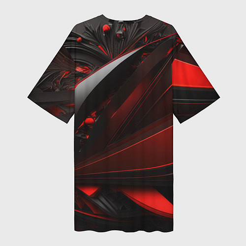 Женская длинная футболка CS GO red and black / 3D-принт – фото 2
