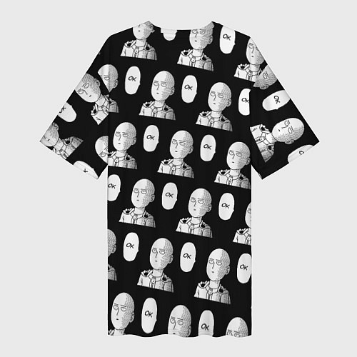 Женская длинная футболка Saitama - ok pattern / 3D-принт – фото 2