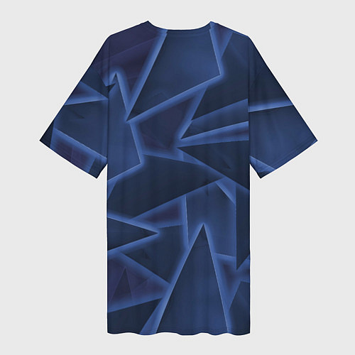 Женская длинная футболка Треугольники, неон / 3D-принт – фото 2