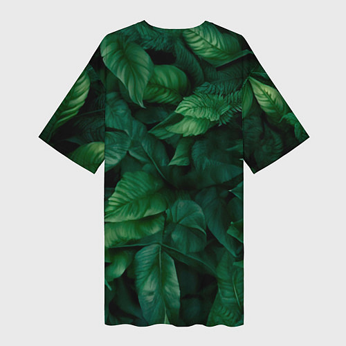 Женская длинная футболка Горилла в кустах джунгли / 3D-принт – фото 2