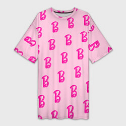 Женская длинная футболка Барби паттерн буква B