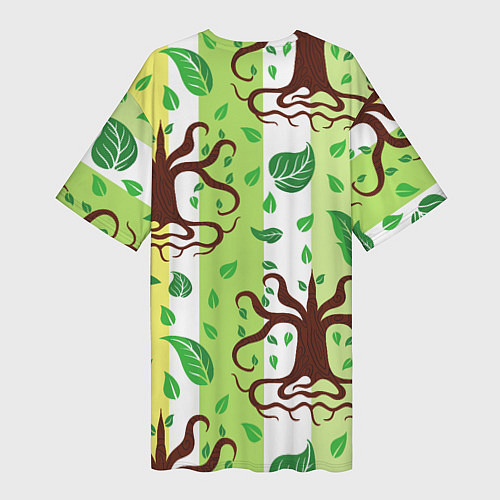 Женская длинная футболка Корни и деревья / 3D-принт – фото 2