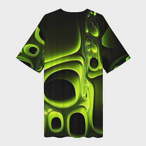 Женская длинная футболка Зеленая кислотная абстракция / 3D-принт – фото 2