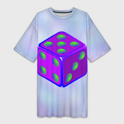 Футболка женская длинная Игральный кубик, цвет: 3D-принт
