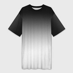 Женская длинная футболка Black and white gradient