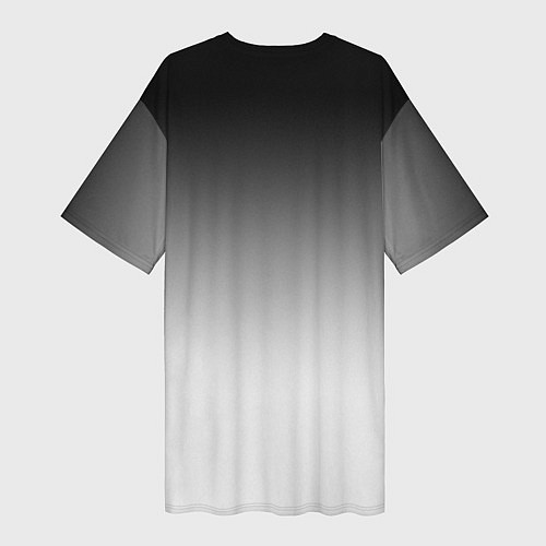 Женская длинная футболка Black and white gradient / 3D-принт – фото 2
