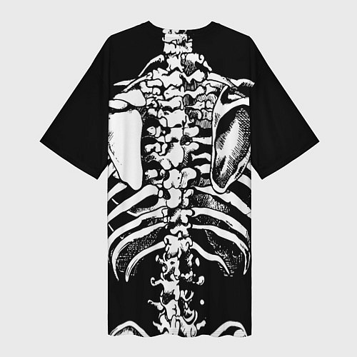 Женская длинная футболка Skeleton ribs / 3D-принт – фото 2