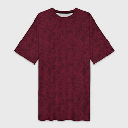 Женская длинная футболка Текстура тёмно-красный