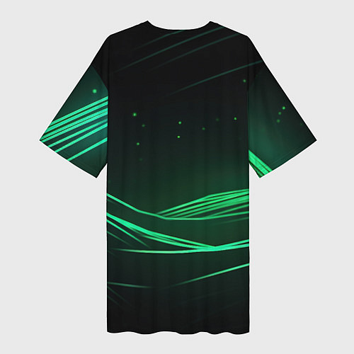 Женская длинная футболка CS GO green logo / 3D-принт – фото 2